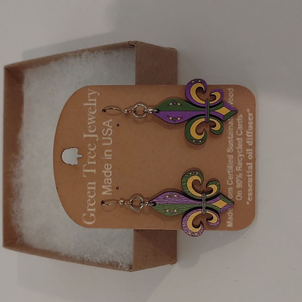 Fleur de Lis Mardi Gras Earrings